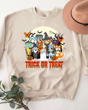 Trick Or Treat Bluey and friends Halloween funny shirt, hoodie