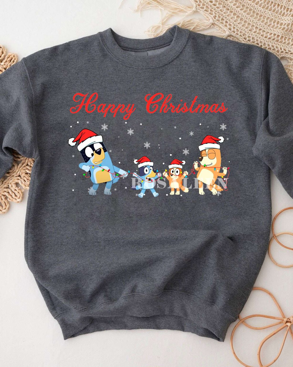 Happy Christmas Bluey Sweatshirt, T-Shirt - RoiandRow