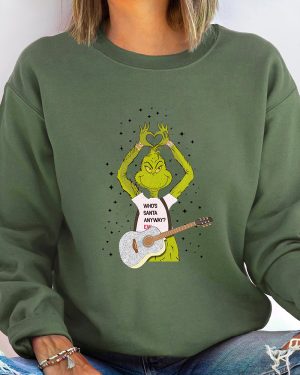 Grinch wearing guitar – Christmas Sweatshirt