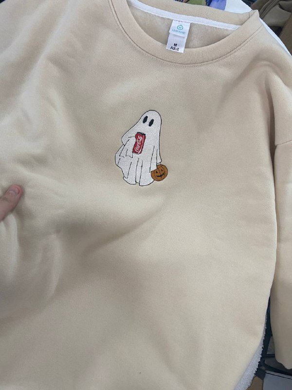 Ghost Drinking - Embroidered Sweatshirt/Hoodie/T-shirt photo review